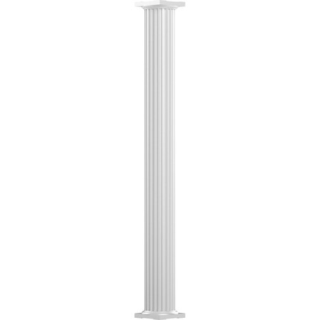 Ekena Millwork 10" x 9' Endura-Aluminum Column, Round Shaft (Load-Bearing 26,000 lbs), Non-Tapered, FLuted EA1009ANFSATUTU